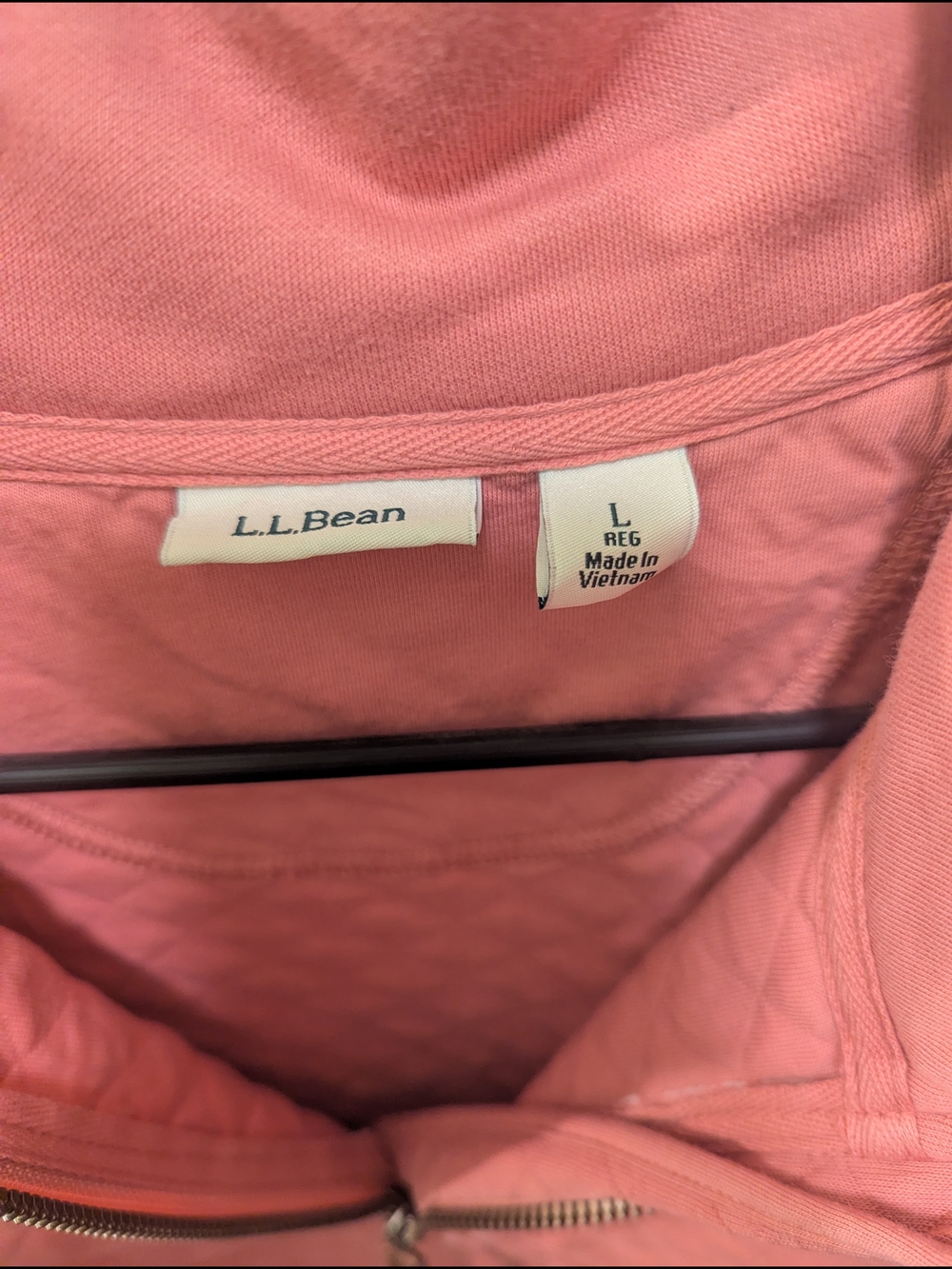 L.L.Bean Quilted Pullover Sweatshirt in Rose Pink - Picture 8 of 9